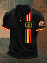 Haut à manches courtes imprimé bleu marine du drapeau de l'Espagne pour homme